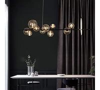 GMJGCIRVC Table à manger à LED Pendante Lumière, Nordic Black LED PENDANT LEIL VREILLE BULLE BULLE PHAGIER DESSAUX ROBS Tissu Chandelier
