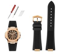 GMJGCIRVC Tableuse de montre fluorosilicone pour Patek Philippe Sport Elegant Nautilus Series 5711/5712/5980 Bracelet de sangle de montre imperméable mâle