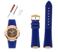 GMJGCIRVC Tableuse de montre fluorosilicone pour Patek Philippe Sport Elegant Nautilus Series 5711/5712/5980 Bracelet de sangle de montre imperméable mâle