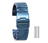 GMJGCIRVC watch strap 18mm 20mm 22mm 24mm gold/rose gold/blue stainless steel watchband folding clasp with safety spring unisex bracelet