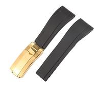 GMJGCIRVC WatchBand For YachtMaster Silicone Waterproof Watch Strap Accessories Rubber Bracelet Chain Buckle With Logo