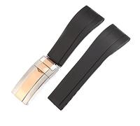 GMJGCIRVC WatchBand For YachtMaster Silicone Waterproof Watch Strap Accessories Rubber Bracelet Chain Buckle With Logo