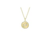 GMJGCIRVC Zodiac 12 Constellation signe collier, pièce ronde de luxe Chaîne de clavicule, femmes/hommes Horoscope astrologie céleste ensemble dames mode bijoux anniversaire cadeau ui