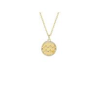 GMJGCIRVC Zodiac 12 Constellation signe collier, pièce ronde de luxe Chaîne de clavicule, femmes/hommes Horoscope astrologie céleste ensemble dames mode bijoux anniversaire cadeau ui