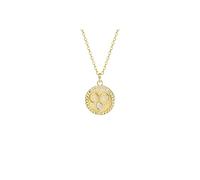 GMJGCIRVC Zodiac 12 Constellation signe collier, pièce ronde de luxe Chaîne de clavicule, femmes/hommes Horoscope astrologie céleste ensemble dames mode bijoux anniversaire cadeau ui