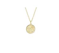 GMJGCIRVC Zodiac 12 Constellation signe collier, pièce ronde de luxe Chaîne de clavicule, femmes/hommes Horoscope astrologie céleste ensemble dames mode bijoux anniversaire cadeau ui