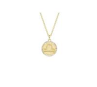 GMJGCIRVC Zodiac 12 Constellation signe collier, pièce ronde de luxe Chaîne de clavicule, femmes/hommes Horoscope astrologie céleste ensemble dames mode bijoux anniversaire cadeau ui