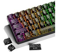 GMKWTL XVX Lot de touches noires Doubleshot PBT rétroéclairées pour claviers topographiques OEM compatibles avec 60 % 65 % 75 % 80 % 96 % 100 % mécaniques uniquement