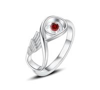 GMLRTOSPT Bague funéraire en Forme d'aile pour Cendres, Bijou commémoratif pour Animal de Compagnie, en Acier Inoxydable, incrusté de Cristaux, Souvenir funéraire - 9-Rouge