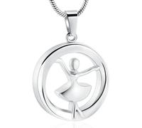 GMLRTOSPT Bijoux de crémation d’Anges pour Cendres pour Femmes pour Hommes, Collier d’urne en Acier Inoxydable pour Cendres Pendentif commémoratif Cadeau - écharpe