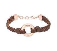 GMLRTOSPT Bracelet commémoratif en Cuir Marron avec urne funéraire Cercle de Vie, Bijou commémoratif pour Cendres, Souvenir funéraire - Or Rose