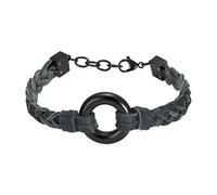 GMLRTOSPT Bracelet commémoratif en Cuir Noir avec urne funéraire Cercle de Vie pour Cendres - Noir