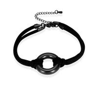 GMLRTOSPT Bracelet commémoratif pour Cendres, en Acier Inoxydable, Motif Cercle de Vie, Bracelet en Cuir réglable, Bijou Souvenir, Noir