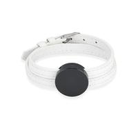 GMLRTOSPT Bracelet commémoratif pour Cendres, urne funéraire en Acier Inoxydable, médaillon Rond, Bracelet réglable en Cuir, Bijou personnalisé, Souvenir - Blanc