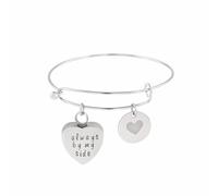 GMLRTOSPT Bracelet de crémation gravé « Toujours à Mes côtés » pour Cendres, Bijou Souvenir, Fil Extensible, pour Femmes et Hommes, Bracelet avec Breloques-KKK_a