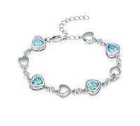 GMLRTOSPT Bracelet urne funéraire en Forme de cœur, Ajustable, en Acier Inoxydable Bleu, pour Hommes et Femmes.