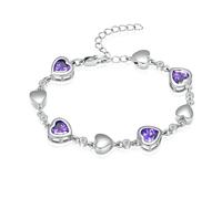 GMLRTOSPT Bracelet urne funéraire en Forme de cœur, Ajustable, en Acier Inoxydable Violet, pour Hommes et Femmes.