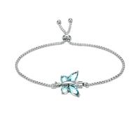 GMLRTOSPT Bracelet urne funéraire Papillon en Cristal pour Cendres, pour Femme, en Acier Inoxydable, réglable, Bijou Souvenir, Bleu Clair