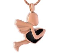 GMLRTOSPT Collier Ange, Bijoux, Collier de Cendres funéraires, Pendentif urne pour Femmes - Rose