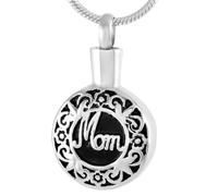 GMLRTOSPT Collier avec Pendentif en Acier Inoxydable pour Cendres, Souvenir commémoratif, pour Homme et Femme, en Argent