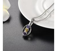 GMLRTOSPT Collier avec Pendentif en Cristal en Forme de cœur pour Femme, Bijou de crémation en Acier Inoxydable pour Cendres, médaillon commémoratif - KKK_h