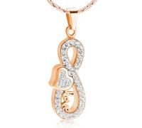 GMLRTOSPT Collier commémoratif en Forme de cœur avec Pendentif en Forme d'urne, Souvenir en Cristal incrusté pour Cendres d'un être Cher, Or Rose