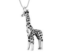GMLRTOSPT Collier d’urne Girafe pour Cendres Mémoire Animale crémation Bijoux Porte-Cendres Pendentif Souvenir Cadeau pour Femmes - Éclat