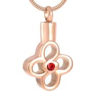 GMLRTOSPT Collier funéraire en Acier Inoxydable avec Pendentif en Forme de Fleur et Cristal pour Cendres - KKK_d