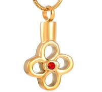 GMLRTOSPT Collier funéraire en Acier Inoxydable avec Pendentif en Forme de Fleur et Cristal pour Cendres - KKK_c