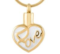 GMLRTOSPT Collier Pendentif Amour dans Le cœur pour Femmes, Accessoires pour Cendres, Souvenir commémoratif, médaillon pour Animaux de Compagnie, Bijoux de crémation, Couleur personnalisée-KKK_e