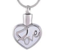 GMLRTOSPT Collier Pendentif Amour dans Le cœur pour Femmes, Accessoires pour Cendres, Souvenir commémoratif, médaillon pour Animaux de Compagnie, Bijoux de crémation, Couleur personnalisée-KKK