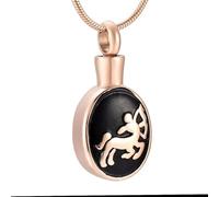 GMLRTOSPT Collier Pendentif en Acier Inoxydable Motif Sagittaire pour Homme et Femme, Bijou commémoratif pour Cendres humaines, Or Rose