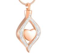 GMLRTOSPT Collier Pendentif urne funéraire en Forme de cœur de Mon œil, Souvenir de Cendres, Rose