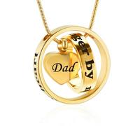 GMLRTOSPT Collier urne funéraire pour Animal de Compagnie, pour Toujours dans Mon cœur, ne Sera Plus à Mes côtés, avec vis Qui s'ouvre et se verrouille, Bijoux pour Chien et Chat, doré, Papa