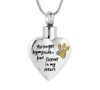 GMLRTOSPT Collier urne funéraire sculpté pour Chien et Chat, Non Plus à Mes côtés, mais pour Toujours dans Mon cœur - Couleur 4