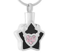 GMLRTOSPT Pendentif étoile en Cristal pour Garder Mon Amour, Collier en Forme de cœur, Souvenir de Cendres, Bijoux commémoratifs, urne pour Animal de Compagnie, médaillon-KKK_b