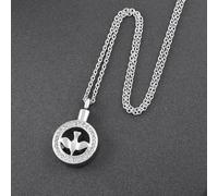 GMLRTOSPT Pendentif Rond en Forme d'oiseau incrusté de zircons, Symbole de liberté, pour Homme et Femme, urne commémorative, en Acier Inoxydable, Porte-Cendres