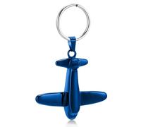 GMLRTOSPT Porte-clés funéraire en Forme d'avion, en Acier Inoxydable 316L, Souvenir pour Un être Cher - Bleu