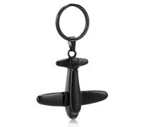 GMLRTOSPT Porte-clés funéraire en Forme d'avion, en Acier Inoxydable 316L, Souvenir pour Un être Cher, Noir