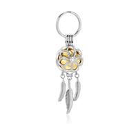 GMLRTOSPT Porte-clés urne funéraire en Forme de Fleur de Lotus Creuse avec Plume - 4