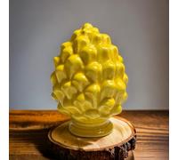 GMM Pigna Siciliana, Artistique, Classique, Moderne, Décorative, Ornementale, Soprammobile Design Sicilien, Objet Typique, Bonbonnière 10 cm H Différentes Couleurs (Céramique Jaune)