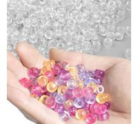 GMMA Lot de 1 000 perles transparentes UV en plastique changeant de couleur pour bracelets et colliers d'amitié, fabrication de bijoux, fournitures de décoration de fête