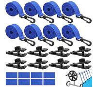 GMMG Attache Bache Piscine 8 Set Sangle Enrouleur Bache Piscine | Sangle Bache Piscine pour Enrouleur, Fixation Bache Piscine