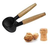 GMMH Casse-noisette lourde qualité 17 cm manche en bois tête de fer pince à noix ouvre-noix broyeur
