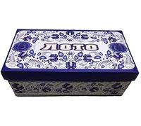 GMMH Ensemble de Bingo Loto Russe Jeu de Société avec Figurines en Bois (Boîte en Carton, LN-22-2) Soirée de Jeu Famille/Fête, Jeu de Loto Bingo Jeu Familial pour Adultes et Enfants à partir de 6 Ans