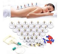 GMMH Lot de 24 ventouses en verre avec ventouses - Pour thérapie traditionnelle chinoise - Pour ménage - Démontage sous vide