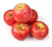 GMMH Lot de 5 pommes artificielles décoratives (rouge, 20-40 g/pièce) en plastique réaliste, pommes, fruits artificiels, fruits, décoration, vitrine, maison, cuisine, fête, hôtel