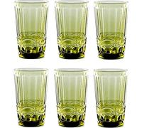 GMMH Lot de 6 verres à vin colorés et verres à boire avec embossage en relief (nœud, vert, verre à boire) Verre à vin, calice, verre à eau, verre à long drink, verres à cocktail, verre, verres à vin
