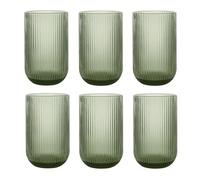 GMMH Lot de 6 verres à vin vintage colorés avec gaufrage (ligne/vert/250 ml) pour mariage, flûtes à champagne, carafe, bol à dessert, verre à boire, verre à vin, verre à eau, verre à champagne
