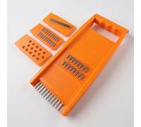 GMMH Râpe à légumes, 2 x 3 mm, acier inoxydable, plastique orange, rectangulaire, 27 x 9 x 1,5 cm, lavable en machine